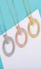 S925 zilveren ronde vorm hanger ketting met diamant in drie kleuren vergulde kleur voor vrouwen bruiloft sieraden cadeau hebben doos stempel P1255195
