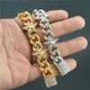 Bracelet Hip Hop pour hommes, étoile à cinq branches, Miami, lien cubain, doré, argent, large, strass, 267c