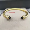 Designer-Modeschmuck, geflochtene Armbänder, Perlen-Charm-Armreif, S-Twisted-Draht-Kabel-Armband für Damen, 14 Karat Vergoldung, Kupfer-Imitationsschmuck, 5 mm