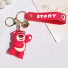 Porte-clés ours fraise mignon, pendentifs de voiture, poupée de dessin animé, sac à dos, jouets, cadeau