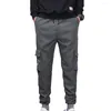 Pantalons pour hommes Vintage Baggy hiver épaissir chaud polaire Cargo Joggers Harem pantalons de survêtement pour le streetwear quotidien