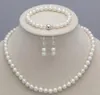 Set di orecchini con collana di perle coltivate Akoya bianche naturali da 78 mm 17quot3726742