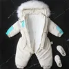 Vinterbarn kläder långsleeve tjock romper baby pojkar flickor huva jumpsuit barn onepiece skiddräkt utomhus varm kappa 231226