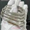 Luxury Bangle Designer Jewelry Man Armband High Quality TifannisSMV Gold High Edition T Family Lock Head Armband Female 925 Silver 18K Ny With Original Box Whe1