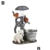 Decorative Objects Figurines Cat Dog Rabbit Creativity Solar Lamp Statue Window Animal Light Decoration Climbing Decor Garden Home Ot2Jf