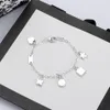 Luxe- Haute Qualité Chaîne Argent Plaque Bracelet Étoile Cadeau Papillon Bracelet Top Chaîne Bracelet Bijoux De Mode Supply2241