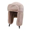 Winter Cycling Ski Hat Warm Earmuffs Thicken Plush Ear-flapped Hat For Men and Women Faux Fur Windproof Cap Russian Bomber Hat 231225