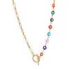 Chaînes 2021 Vintage coloré oeil trombone chaîne collier femmes simple bascule fermoir mélange pour bijoux cadeau 5824379