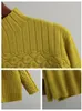Frauenpullover Mode Frauen 2023 Herbst Winter Feste Koreanische Pullover Oansatz Langarm Top Übergroße Vintage Strickwaren