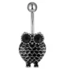 D0198 Owl Black Belly Navel Stud0123456789101127328655