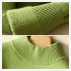 Kvinnors tröjor Vinter tjockare tröja Kvinnor Casual varm sammet fodrad stor storlek 4xl Knit Pullover Half Turtleneck Poleras mjuka stickade kläder