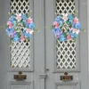 Couronne de fleurs décoratives d'hortensia, Bouquet bleu de printemps, boule de luxe, fausse fleur murale, arrière-plan de mariage, décoration de Table de maison, année