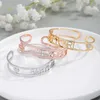 Bracciali Braccialetti con nome personalizzato Bracciale rigido con zirconi personalizzati con gioielli con diamanti Parole Lettere Braccialetti per donna