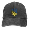 Cappellini con logo bandiera Ucraina logo cappello da camionista vestito vintage invecchiato lavato Casquette papà per uomo donna regolabile