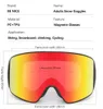 UV400 lunettes de Ski magnétiques Double couche lentille polarisée Ski Anti-buée Snowboard pour hommes femmes lunettes ensemble de lunettes 231226