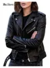 Black Leather Jacket Women Jacket Autumn Spring Korean Fashion Version PU Motorcycle Suit Slim Short Jacket Clothes Coat Women 231226