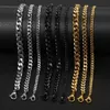 Damen Herren Armband Edelstahl Kubanische Gliederkette Armbänder Gold Farbe Silber Mode Großhandel Schmuck KBB10 231226