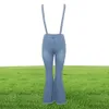 Women039s Monos Mamelucos Tsuretobe Casual Flare Ripped Denim Mono Mujer Moda Pantalón de pierna ancha Mameluco Correa de espagueti O9670533