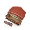 100% äkta läderkvinnor axelväskor retro små mjuka läder dam messenger väska kvinnliga klassiska satchels brun 231226