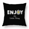 Kudde 45x45cm Daisy Pillow Case Peach Skin Yellow Flower Creative Text Cover