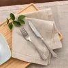 12pcs Linen Party Table Cloth Dinner Napkin Restaurant Home Napkins Wedding Fabric 4 Size 231225