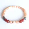 MG0813 6 mm A Grade Pierre de Soleil Labradorite Bracelet Femmes Cornaline Coeur Chakra Guérison Bracelet Dainty Yoga Mala Bracelet268c