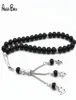 Bracelet de perles de prière en cristal noir Tasbih islamique musulman, perles de forme ronde, 33 perles islamiques pour adultes, chapelet 7739593