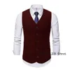 Men's Suit Vest V Neck Wool Business Casual Gentleman Groom Best Man Vests Party Coat Sleeveless Jacket Chaleco Hombre