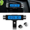 Parts New Car Air Outlet Thermometer Electronic Clock Time Led Digital Display Thermometer with Back Luminous Car Accessories