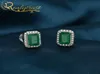 Realytrust Solid 925 Sterling Silver Colombia Emerald Lab Creato Orecchini con diamanti per le donne Regalo di compleanno per la festa di nozze 21036799615