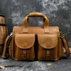 Pastas newsbirds vintage moda bolsas de couro para homens bolsa de ombro couro genuíno multifuncional maleta saco de negócios