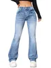 2013 Fall Women's High Waist Y2K Jeans Fashion Stretch Denim Straight Leg Pants Casual Female Clothing Black/Blue S-2XL 231226