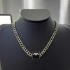 Sautoirs bijoux mode 18 style cubain lien chaîne collier ras du cou avec diamants fermoir serrure 18 carats ton or 316L en acier inoxydable