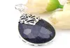 LuckyShine Huge Teardrop Pendant Fire Blue sandstone Gemstone 925 Sterling Silver Women Jewelry Pendants 158 inch s8368631