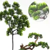 Fleurs décoratives Branches de pin artificielles en plastique faux cyprès Pinaster vert décorations de maison de fête de Festival de noël