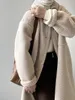 Длинное пальто из искусственной овечьей шерсти для женского зимнего пальто