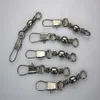 500pcs FISHING CRANE BARREL SWIVEL W INTERLOCK SNAP SOLID RINGS294J