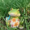 Decorative Figurines Frog Decor With Solar Light Resin Garden Statue For Passage Yard Lawn Patio Outdoor Housewarming