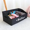 Cão vestuário personalizado caixa de brinquedos acessório armazenamento bin com alças pet organizador cesta para brinquedos roupas cobertores trelas pug