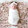 Cobertores Swaddling Chapéu 2 Pçs / Conjunto 80x80cm Swaddle Wrap Nascido Lance Coisas para Bebês Algodão Bebê 0-6 Meses