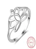 Sommarstil S925 Sterling Silver Ring for Women Girl Size 68 Simple Lotus Ring Fashion Jewelry Wedding Rings Gift High Polishin7935761