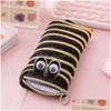 Pencil Bags Cute Caterpillars Monster Zipper Pencil Bag Creative Student Large -Capacity Stationery Box Ss0412 Drop Delivery Office Sc Otnv6