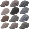 Automne hiver hommes gavroche chapeau Plaid bérets britannique Style occidental laine avancée casquette plate classique Vintage rayé Beret9286316
