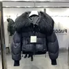 Lagabogy Winter Puffer Jacke Frauen Dicke Warme Kurze Parkas Echte Natürliche Waschbären Pelz Weibliche Lose 90% Weiße Ente Unten Mantel 231226