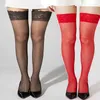 Femmes chaussettes 1/2 paires grande taille cuisse haute genou bas Sexy dentelle Lingerie Ultra-mince élastique haut rester en soie