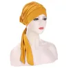 BeanieSkull Caps Muslim Turban Hat For Women PreTied Chemo Beanies Bandana Headscarf Head Wrap Cancer Hair Accessories Designer 6890376