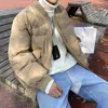 冬の男性パーカー秋のファッション基本スタイルスタンドアップカラーパンダウン高品質のメンズコットンジッパーストリートボンバージャケットコート