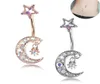 Outros 1 pc sexy estrela lua umbigo umbigo anéis piercing cristal aço mulher corpo jóias barbell mulheres acessórios 4944955