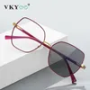 Óculos de sol vkyee quadrado geométrico grande emoldurado óculos femininos elegante anti-azul luz personalizada prescrição pochromic