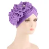 Roupas étnicas Grande Flor Mulheres Muçulmanas Hijab Chemo Cap Índia Bonnet Headwear Envoltório Moda Câncer Cabelo Perda Chapéu Beanies Femme Headcover